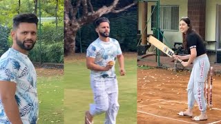 Rahul Vaidya plays cricket with GF Disha Parmar on vacation; calls her Virat Kohli in the making😂 😂