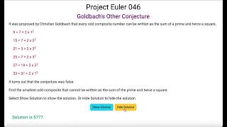 Project Euler 046 - Goldbach's Other Conjecture