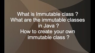 Immutable Class in Java (Interview Question)