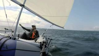 Sailing Intex Mariner 3 with sailboatsToGo sail kit