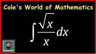Integral of sqrt x/x  ❖ Calculus 1