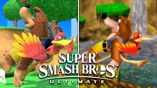 Banjo & Kazooie Moveset Comparison (N64 Vs. Switch) - Super Smash Bros. Ultimate (E3 Trailer)