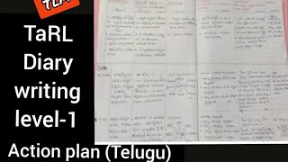 TaRL Diary Writing Level 1 Action Plan (Telugu) |TLM | Primary School TLM