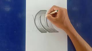 LOUY9 NEWS-How To Draw 3D Curved Letter "N" //Trick Art With Graphite Pencils / Inverse Perspective