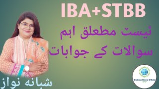 Answers about IBA paper and STBB course/Sindhi Urdu Paper/ Test knowledge/Shabana Nawaz