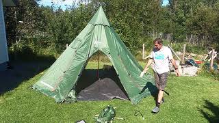 Kuinka pystytetään kotateltta. How to set up a tipi tent.