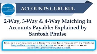 2-Way, 3-Way & 4-Way Matching in Accounts Payable: Explained by Santosh Phulse
