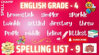 English Grade 4 Spelling List 9