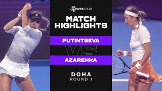 Yulia Putintseva vs. Victoria Azarenka | 2022 Doha Round 1 | WTA Match Highlights