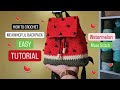 Tutorial Merajut Tas Ransel Model Semangka / How To Crochet Backpack / BP56