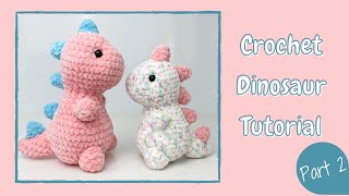 Easy Crochet Dinosaur T Rex (TikTok) - Tutorial Part 2 | Free Amigurumi Animal Patten Beginner