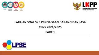 CONTOH SOAL SKB CAT PBJ CPNS PENGADAAN BARANG JASA  2024 | LATIHAN SOAL PBJ SESUAI KISI KISI PANRB