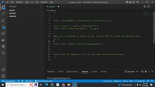 Error: spawn ENOENT at errnoException (child_process.js) in node js solved