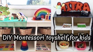 வீட்டிலேயே சுலபமாக toyshelf செய்யலாம்/DIY Montessori Toyshelf/Toy organisation using cardboard boxes