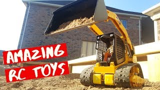 AMAZING Skid Steer Grading Sand. Scale 1/16 RC