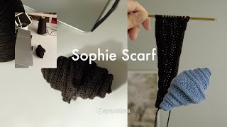 (sub) knitting vlog | 3일 동안 소피스카프 2개 완성한 뜨개로그 🥐  | Sophie Scarf