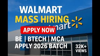 Walmart Mass Hiring 2025 | BE/BTech/MCA Freshers Apply Now | 2026 Batch Eligible | #offcampusdrive