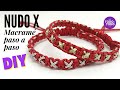 ⭐Cómo hacer pulseras de hilo FÁCILES en macramé. Nudo X 👫UNISEX. How to make bracelet with string.