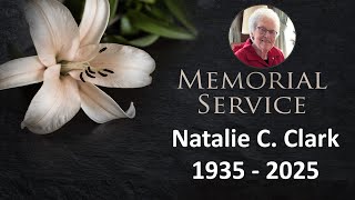 Saturday, November 29, 2025: Memorial service for Natalie C. Clark