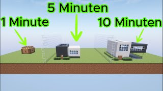 Haus bauen in 1, 5 und 10 Minuten! | Minecraft