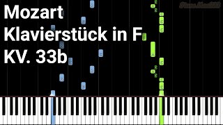 Mozart - Klavierstück in F, KV. 33b (Piano Tutorial) [Synthesia]