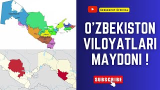 O'zbekiston viloyatlari maydoni, ketma ketlik bo'yicha.