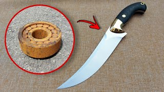 KNIFE MAKING - TURNING A RUSTY BEARING INTO A PERSIAN KNIFE