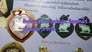 ส่อง - สิงห์งาแกะหลวงพ่อมุ่ย วัดดอนไร่(เลี่ยมเดิมๆจากวัด).