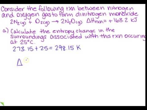 Calculate the entropy change in the surroundings Calculate the entropy change in the surroundings