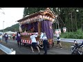 2024.8.15 浜松市 天竜区 山東 北嶺連 屋台 夕方の出発 諏訪神社付近