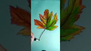 how to draw Autumn leaf quickly 🍁  #creativeart #shorts