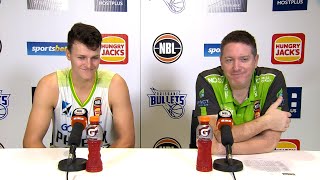Simon Mitchell & Yanni Wetzell post-match media conference vs Brisbane Bullets (Round 19, NBL21)