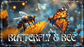 BUTTERFLY \u0026 BEE 4K | Peaceful Nature Scene \u0026 Forest Sound | Music for Relax/Sleep/Focus - #32