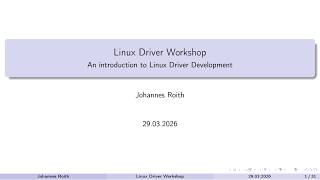 Linux Driver Workshop 2026