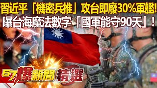 習近平「機密兵推」攻台立刻廢掉30%軍艦！「末日Z戰」曝台海魔法數字「國軍能守90天」 - 馬西屏 康仁俊 徐俊相【57爆新聞 精選】