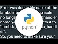 AWS error from Python: No module named lambda_function