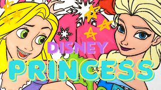Disney Princess Rapunzel, Queen Elsa and Mermaid Princess Ariel - Coloring Video