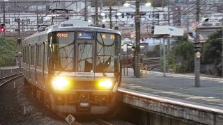 JR西日本 223系2000番台 V10編成+W編成 新快速 長浜行き 石山駅 20211128