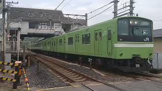 201系ND606編成普通JR難波行き高井田駅発車