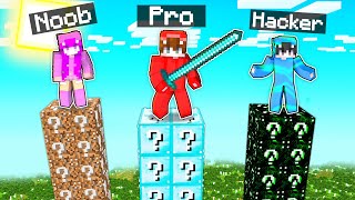 Desafío de LUCKY BLOCKS NOOB vs PRO vs HACKER (Minecraft)