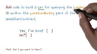 Adding LocationEntry with ID UriBuilder - Developing Android Apps