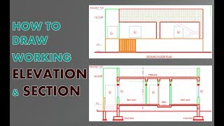 Elevation and Section in AutoCad how draw very easy & fast