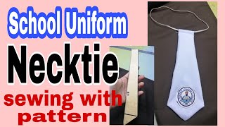 HOW TO MAKE A NECKTIE FOR SCHOOL UNIFORM SEWINGTUTORIAL/,PATTERN,CUTTING