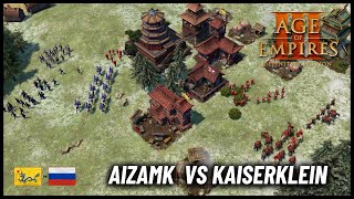 Kaiserklein hunts down Aiz vills!!! [AOE3] | Aizamk (Rank 21) Vs Kaiserklein (Rank 11)