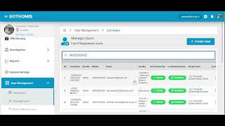 Assign Facility to added user in GoHomis (for DCITO access)