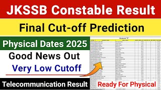 JKSSB Constable Result | JKP Constable Cut-off 2025 | JKP Constable Physical Dates | JKSSB Jobs 2025