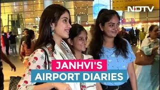 Janhvi Kapoor Poses With Fans At Airport