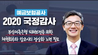 [201020 예금보험공사 국정감사] 부산저축은행 피해보전! 채권회수와 캄코시티 정상화 노력 필요