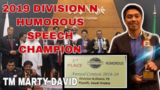 1st Place Humorous Speech Contest 2019 |  Toastmasters International | Division N District 79
