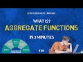 What are Aggregate Functions in SQL? | IN 3 MINUTES | Definition | Applications